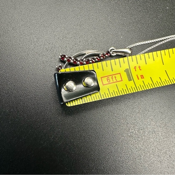 Genuine Garnet Pendant Necklace – Sterling Silver 925 Jewelry, NWT - Picture 6 of 10